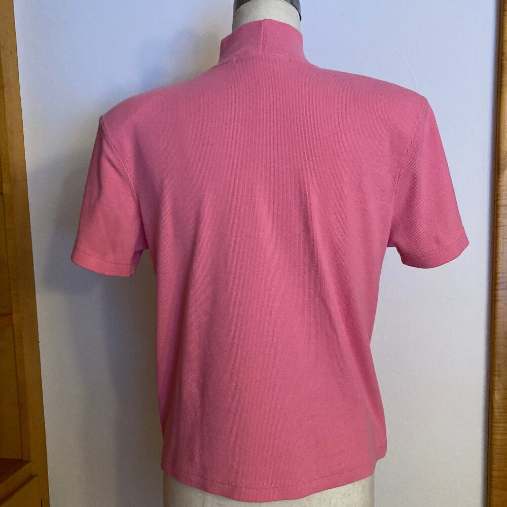 Karen Scott Bundle Mock Neck Pink Crew Neck Black Short Sleeve Tops - Picture 7 of 13